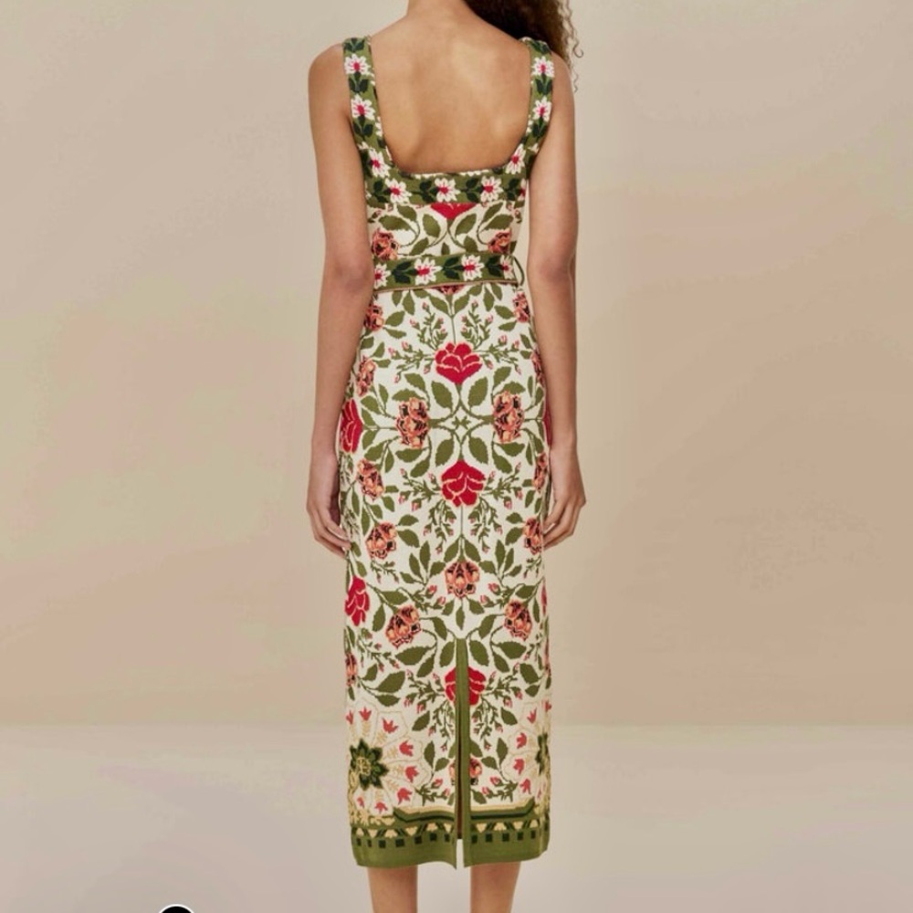 NWT - FARM Rio Multicolor Floral Knit Midi Dress - Picture 2 of 7